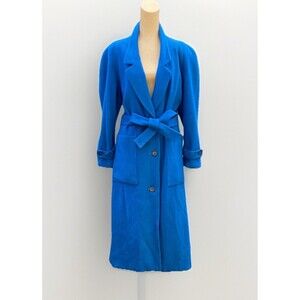 Vintage 1960s Spitalnick & Co Pure Wool Royal Blue Overcoat Women’s XL